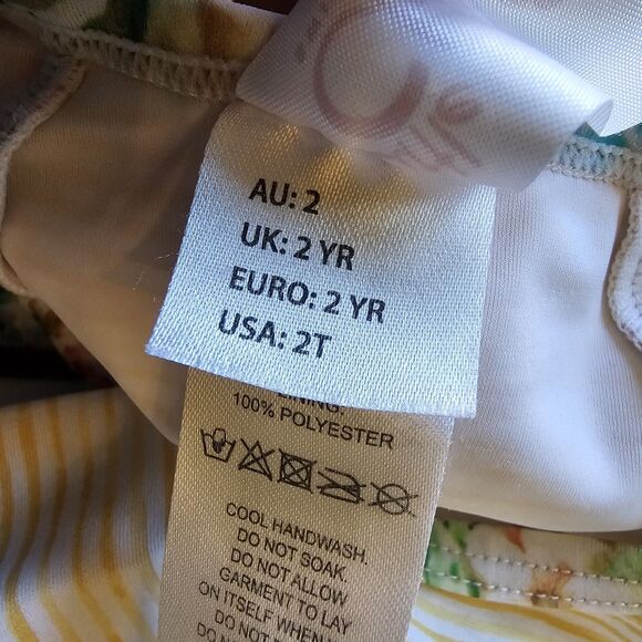 Little Chillies Swimwear Toddler Girls 2T One-piece Swimsuit Rashguard... - Picture 4 of 6